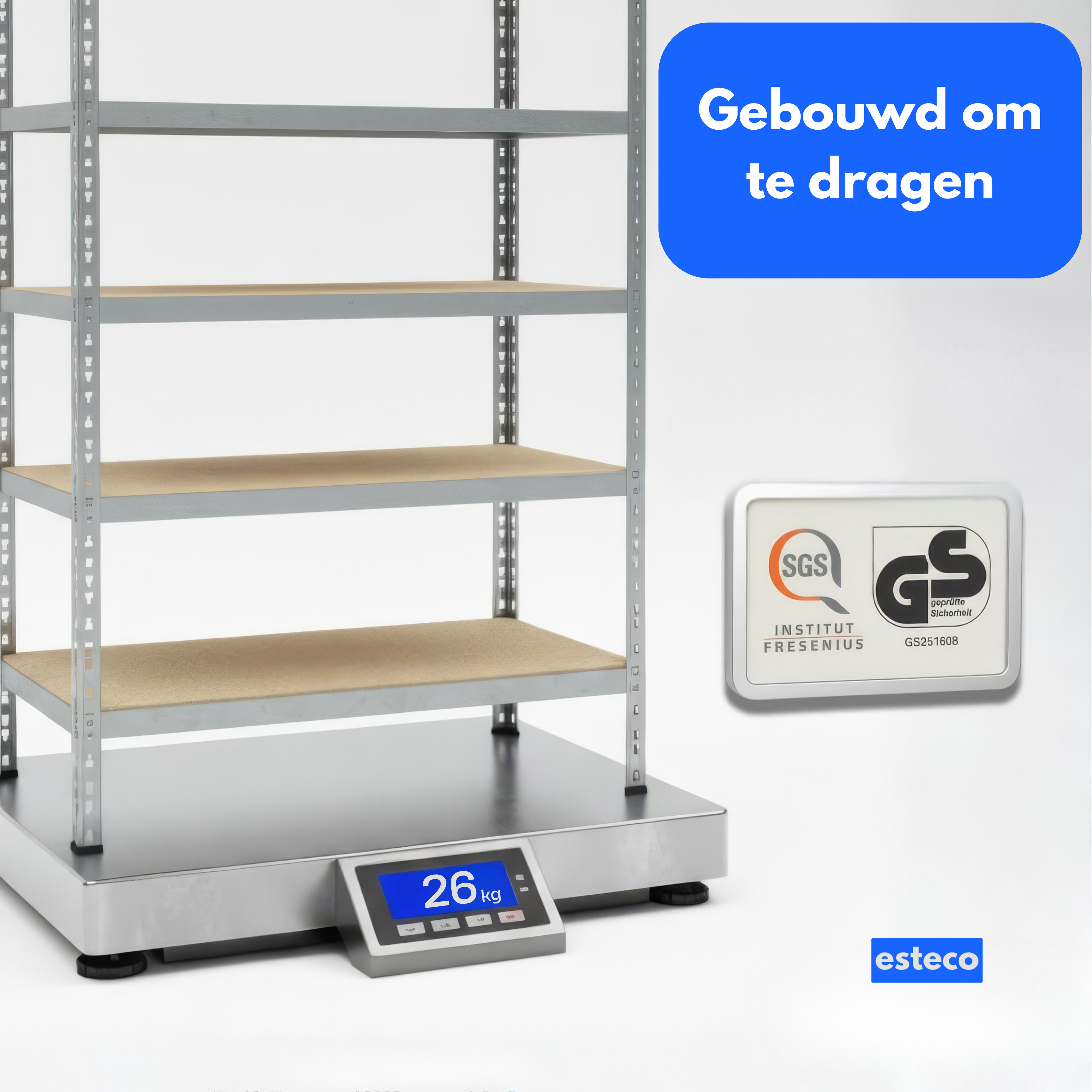 TKT Work System Stellingkast – 180 x 90 x 40 cm | 5 Legborden | 150 kg per legbord