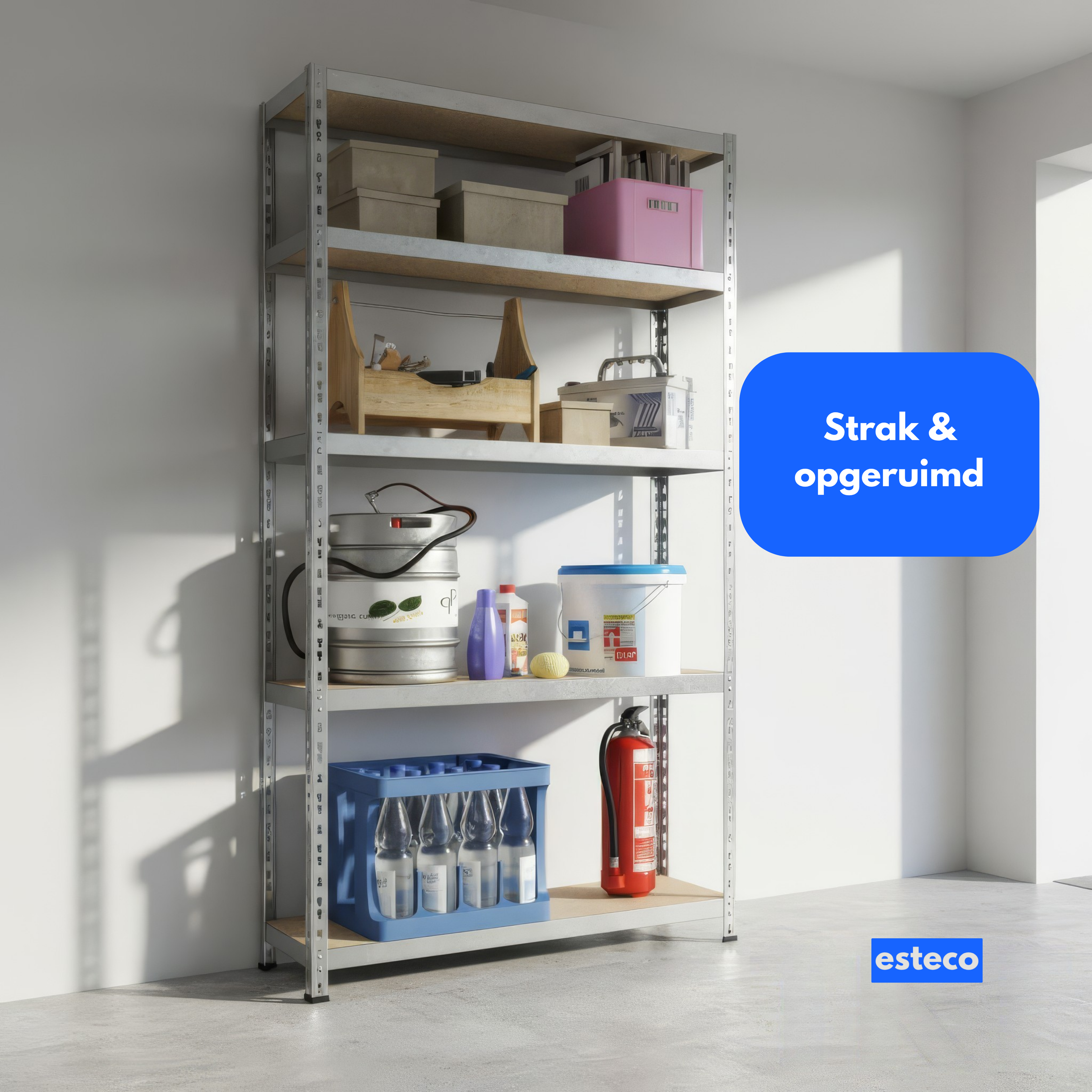 TKT Work System Stellingkast – 180 x 90 x 40 cm | 5 Legborden | 150 kg per legbord